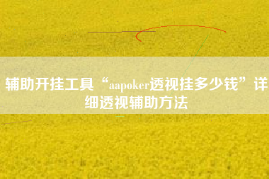 辅助开挂工具“aapoker透视挂多少钱	”详细透视辅助方法