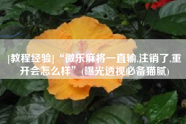 [教程经验]“微乐麻将一直输,注销了,重开会怎么样”(曝光透视必备猫腻)