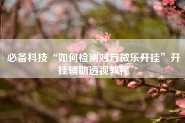 必备科技“如何检测对方微乐开挂	”开挂辅助透视教程