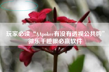 玩家必读“AApoker有没有透视公共牌”微乐干瞪眼必赢软件