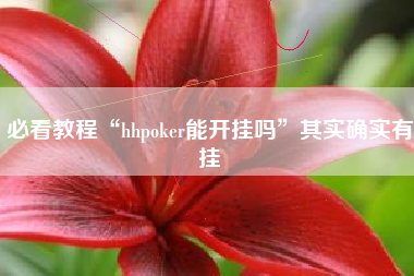 必看教程“hhpoker能开挂吗”其实确实有挂