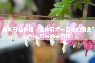 辅助开挂教程“雀神麻将一直输的预兆”(透视)其实确实有挂