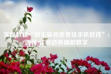 实操教程“微乐麻将免费挂手机软件	”(透视)详细透视辅助教学