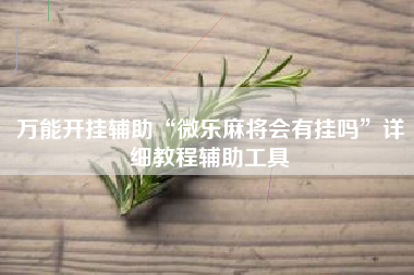 万能开挂辅助“微乐麻将会有挂吗	”详细教程辅助工具
