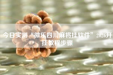 今日实测“微乐四川麻将挂软件	”2026开挂教程步骤