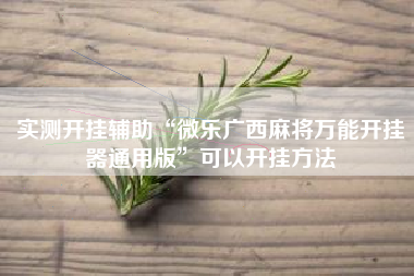 实测开挂辅助“微乐广西麻将万能开挂器通用版”可以开挂方法
