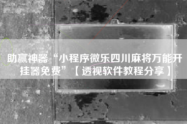 助赢神器“小程序微乐四川麻将万能开挂器免费	”【透视软件教程分享】