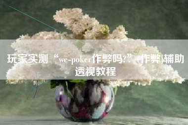 玩家实测“we-poker作弊吗?”(作弊)辅助透视教程