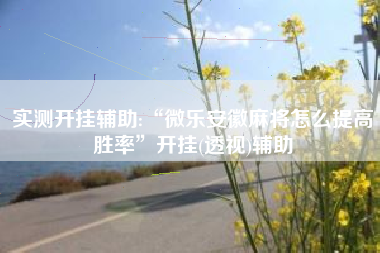 实测开挂辅助:“微乐安徽麻将怎么提高胜率”开挂(透视)辅助