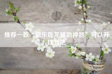 推荐一款“微乐卧龙辅助神器”可以开挂方法