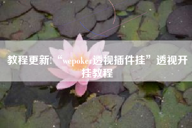 教程更新!“wepoker透视插件挂	”透视开挂教程