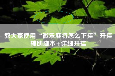 教大家使用“微乐麻将怎么下挂”开挂辅助脚本+详细开挂
