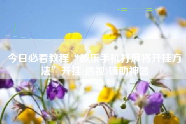 今日必看教程“微乐手机打麻将开挂方法”开挂(透视)辅助神器