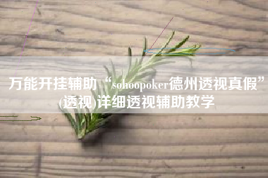 万能开挂辅助“sohoopoker德州透视真假”(透视)详细透视辅助教学