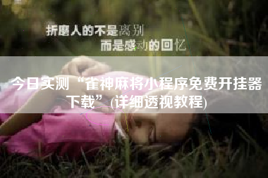 今日实测“雀神麻将小程序免费开挂器下载”(详细透视教程)