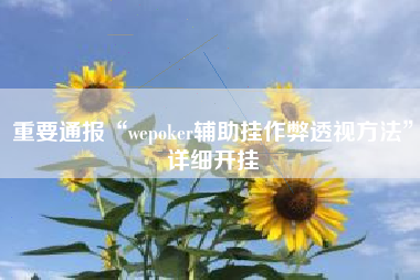 重要通报“wepoker辅助挂作弊透视方法	”详细开挂