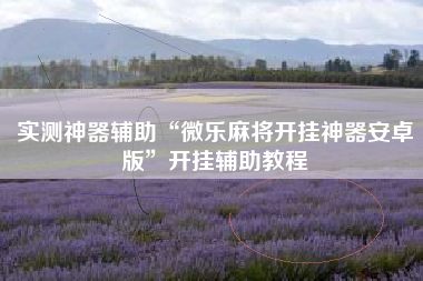 实测神器辅助“微乐麻将开挂神器安卓版	”开挂辅助教程