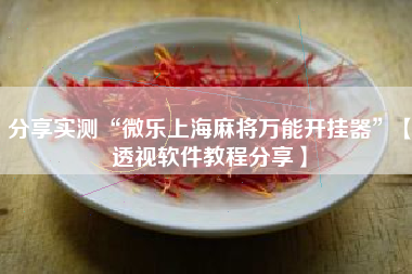分享实测“微乐上海麻将万能开挂器”【透视软件教程分享】