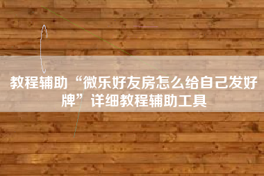 教程辅助“微乐好友房怎么给自己发好牌	”详细教程辅助工具