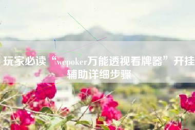 玩家必读“wepoker万能透视看牌器”开挂辅助详细步骤