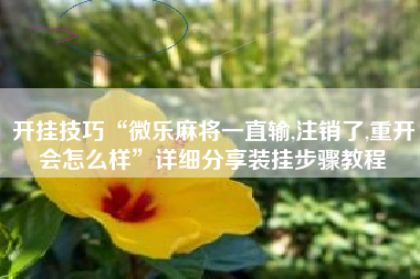 开挂技巧“微乐麻将一直输,注销了,重开会怎么样”详细分享装挂步骤教程