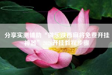 分享实测辅助“微乐陕西麻将免费开挂神器”2026开挂教程步骤