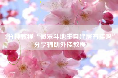 3分钟教程“微乐斗地主自建房有挂吗”分享辅助外挂教程