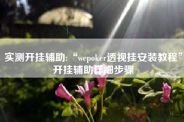 实测开挂辅助:“wepoker透视挂安装教程	”开挂辅助详细步骤