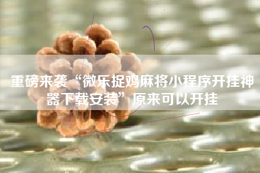 重磅来袭“微乐捉鸡麻将小程序开挂神器下载安装”原来可以开挂