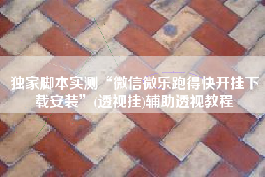 独家脚本实测“微信微乐跑得快开挂下载安装”(透视挂)辅助透视教程