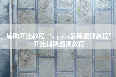辅助开挂教程“wepoKer最新透视教程”开挂辅助透视教程