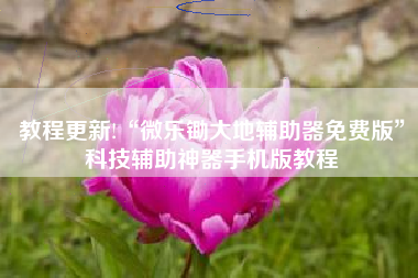 教程更新!“微乐锄大地辅助器免费版”科技辅助神器手机版教程