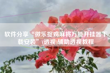 软件分享“微乐捉鸡麻将万能开挂器下载安装”(透视)辅助透视教程