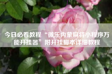 今日必看教程“微乐内蒙麻将小程序万能开挂器”附开挂脚本详细教程