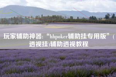 玩家辅助神器:“hhpoker辅助挂专用版”(透视挂)辅助透视教程 玩家辅助神器:“hhpoker辅助挂专用版”(透视挂)辅助透视教程